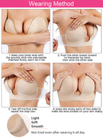Plunge Strapless Invisible Sticky Push Up Bra