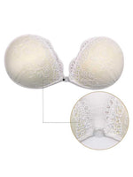 White Lace Push-Up Women's Bra Floral Invisible Bras