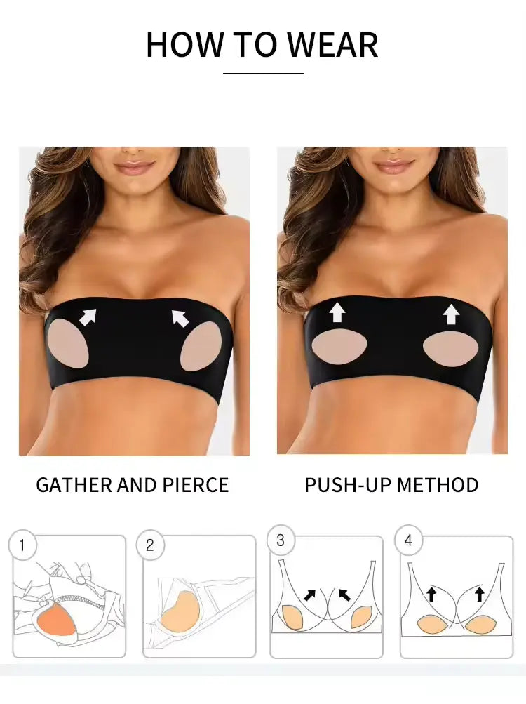 Sticky Bra Push Up Inserts Set - Reusable