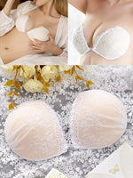 White Lace Push-Up Women's Bra Floral Invisible Bras