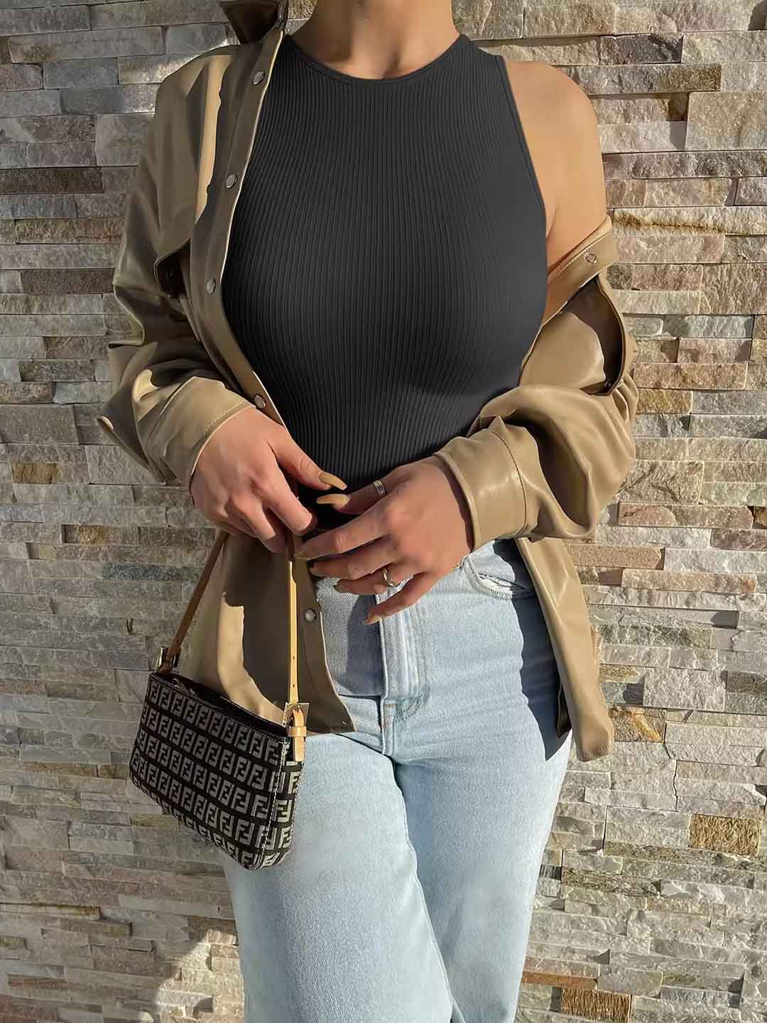 Snatched Ribbed Bodysuit Crew Neck