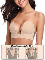 Plunge Strapless Invisible Sticky Push Up Bra