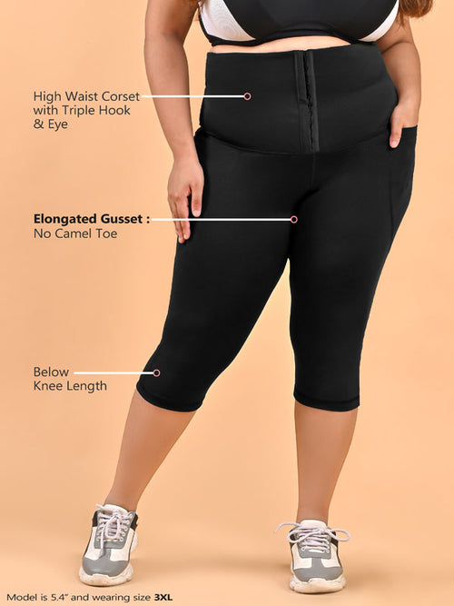 Buy Bellofox High Waist Corset Leggings Ankle Length Tummy Control  Stretchable Yoga Pants SIZE S Online at Best Prices in India - JioMart.