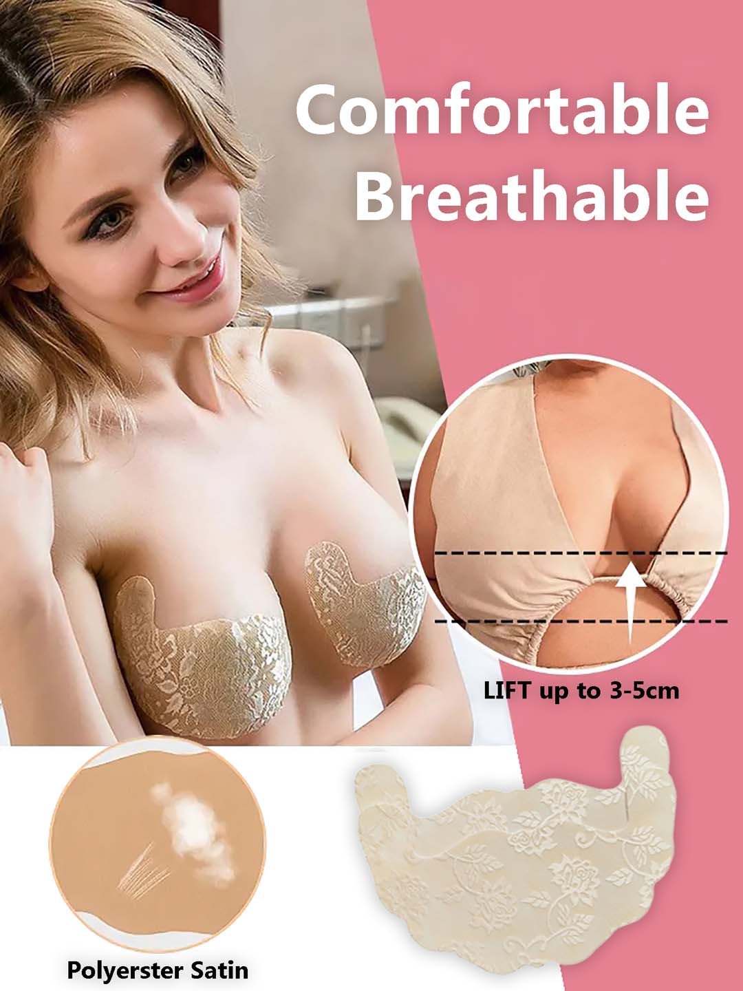 Bulk-buy Reusable Invisible Silicone Bra Breast Lift Adhesive