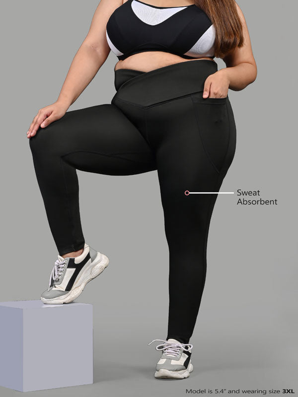 3XL Wholesale Factory Womens' V Cross Waist Workout Leggings with