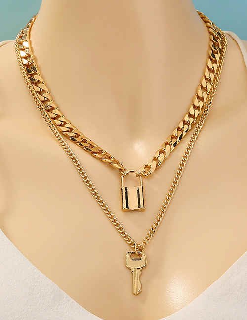 Bellofox Lock & Key Layered Chains Necklaces