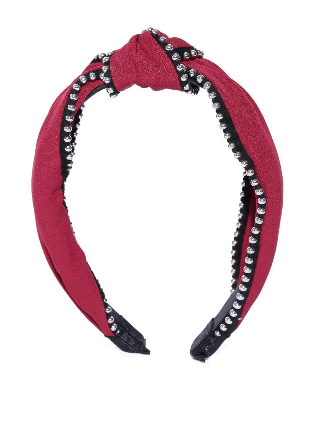 Carmine  solid textured knot headband – Wraps Adorn LLC