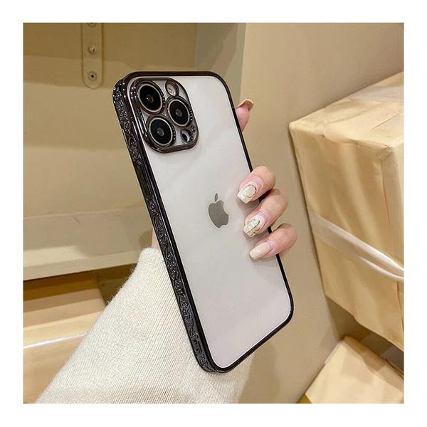 Luxury Slide Flower Lace Plating Clear Phone Case
