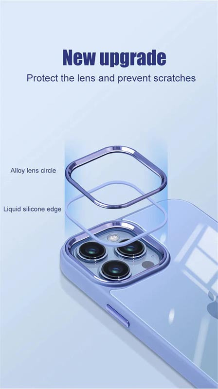 Luxury Plated Acrylic Transparent Metal Lens Protection Case