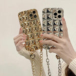 Luxury Korean Bracelet ElectroPlating Lattice Square Phone Case