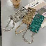 Luxury Korean Bracelet ElectroPlating Lattice Square Phone Case