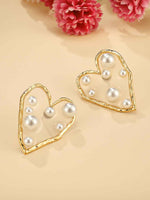 Pearl Heart Earring Earrings - Bellofox